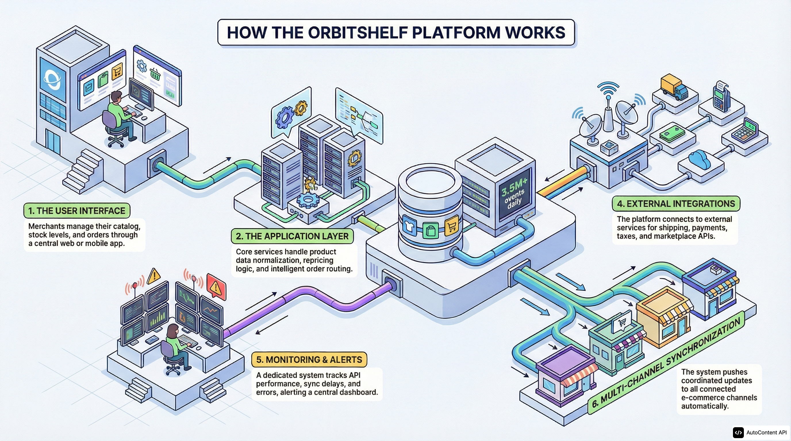 Isometric Systems Map of a Commerce SaaS Platform infographic preview