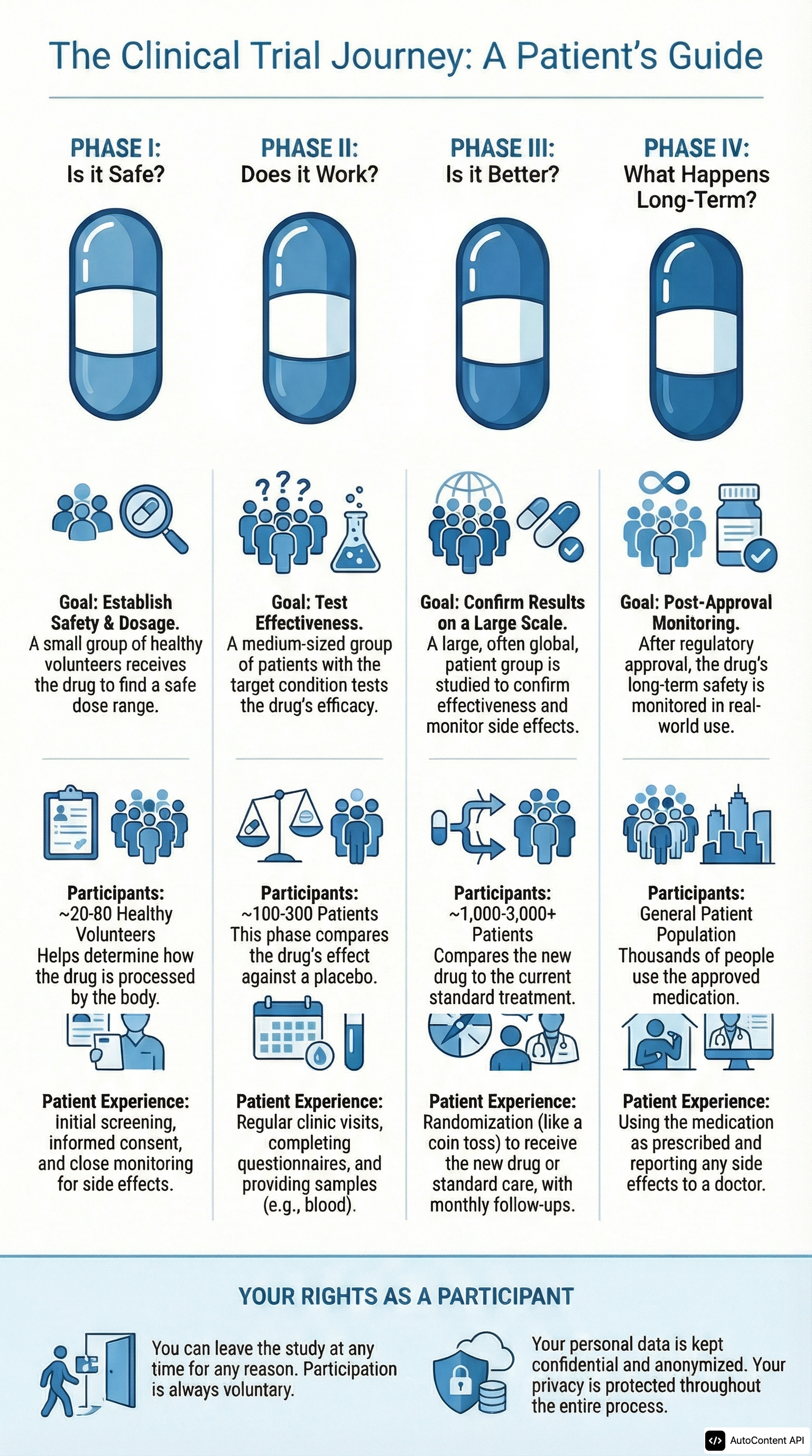 Clinical Trial Phases & Patient Journey portrait infographic preview