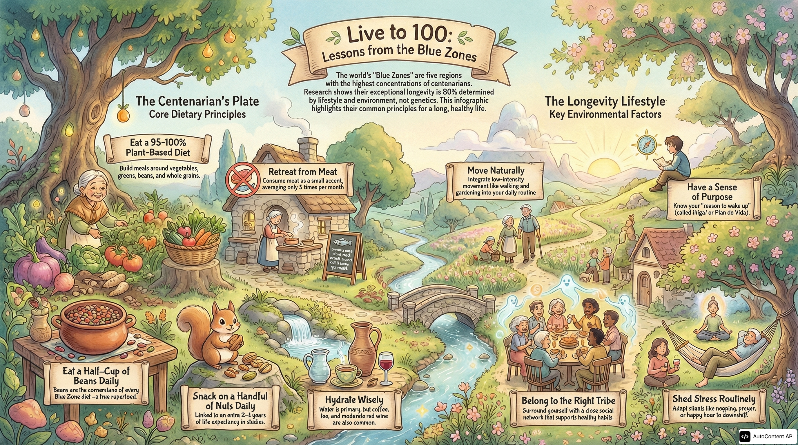 Eating Like a Centenarian: Diets from the Blue Zones infographic