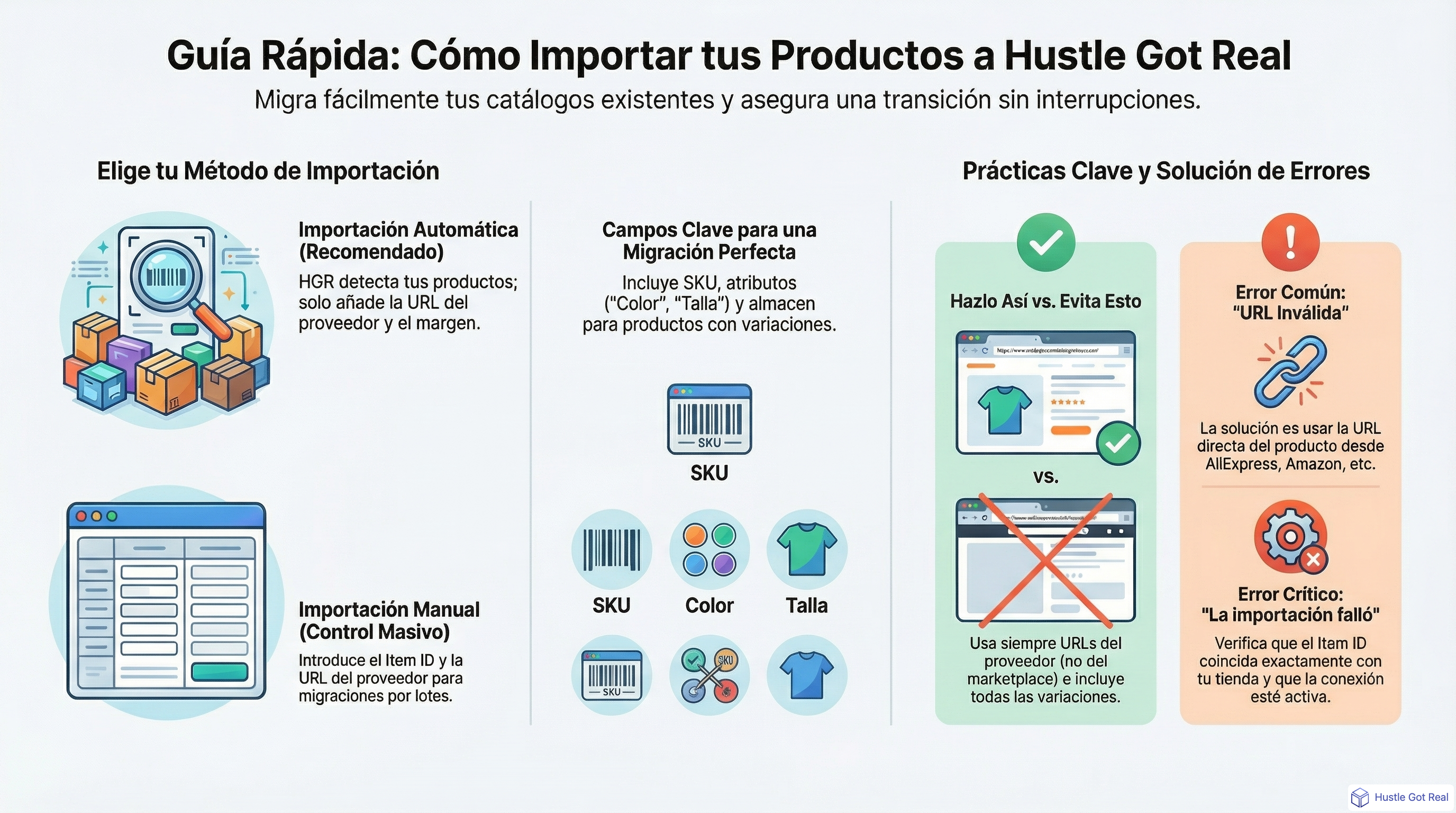 Cómo importar productos desde otra herramienta infographic