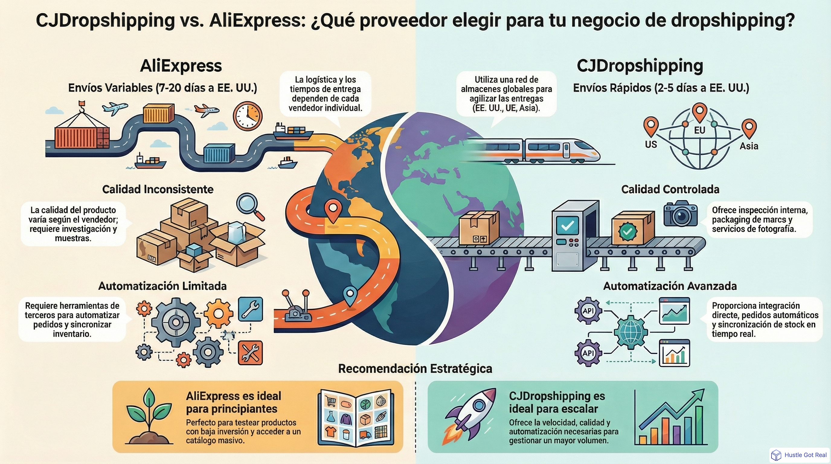 CJDropshipping vs AliExpress: guía definitiva para dropshippers infographic