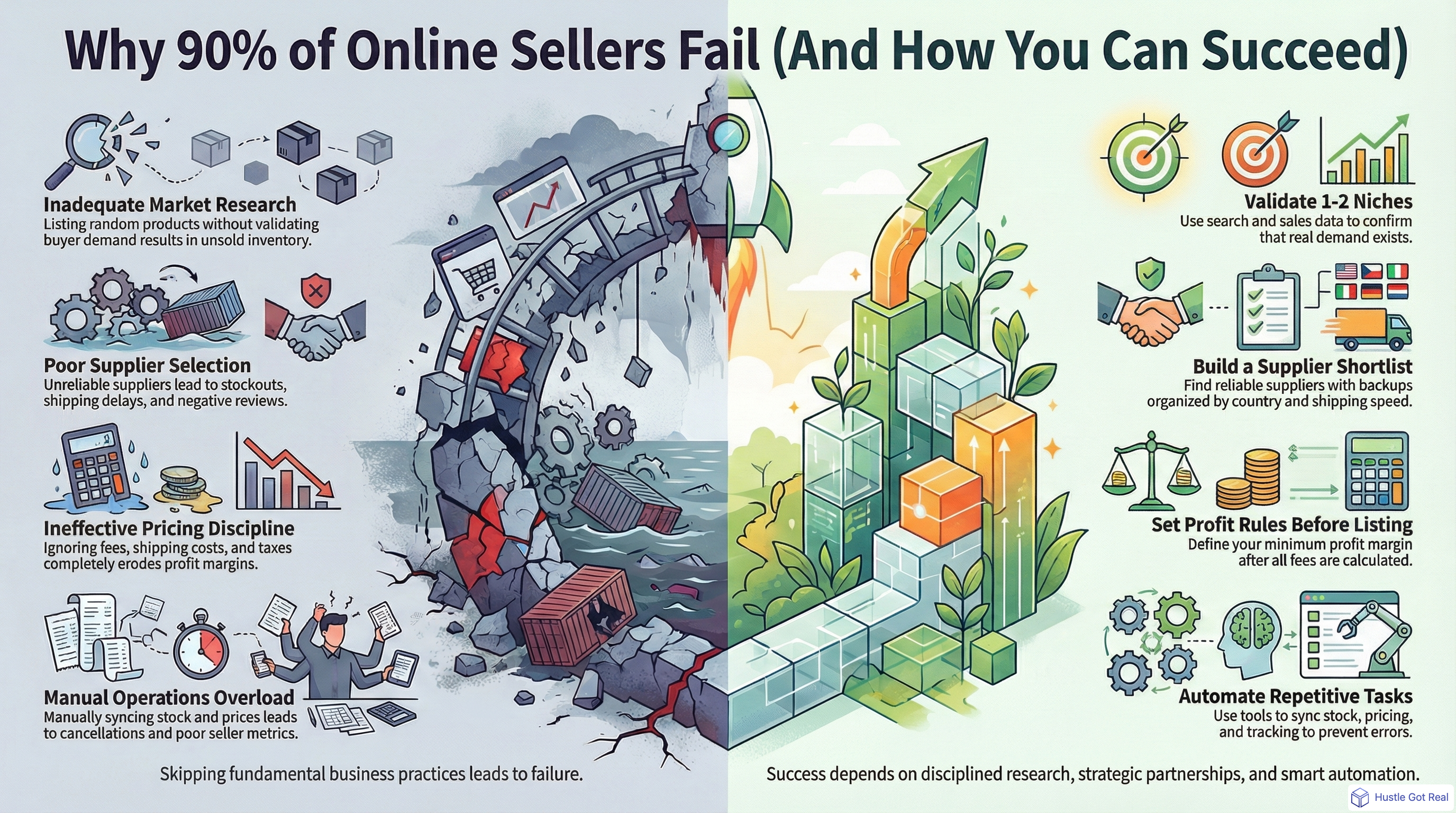 Why Do 90% of Online Sellers Fail? infographic