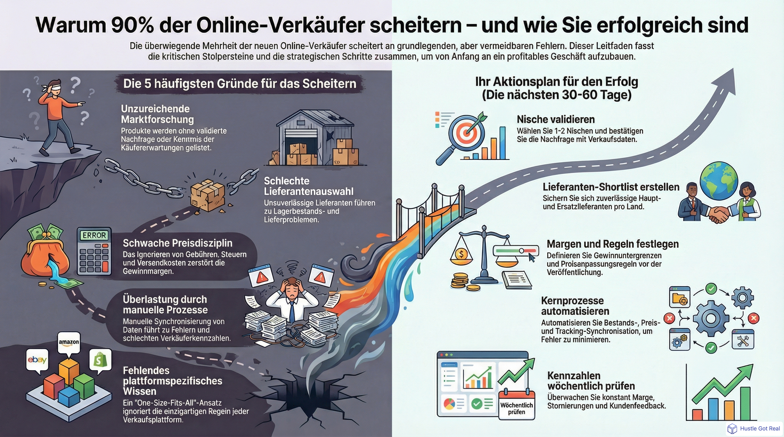 Warum scheitern 90 % der Online-Verkaeufer? infographic
