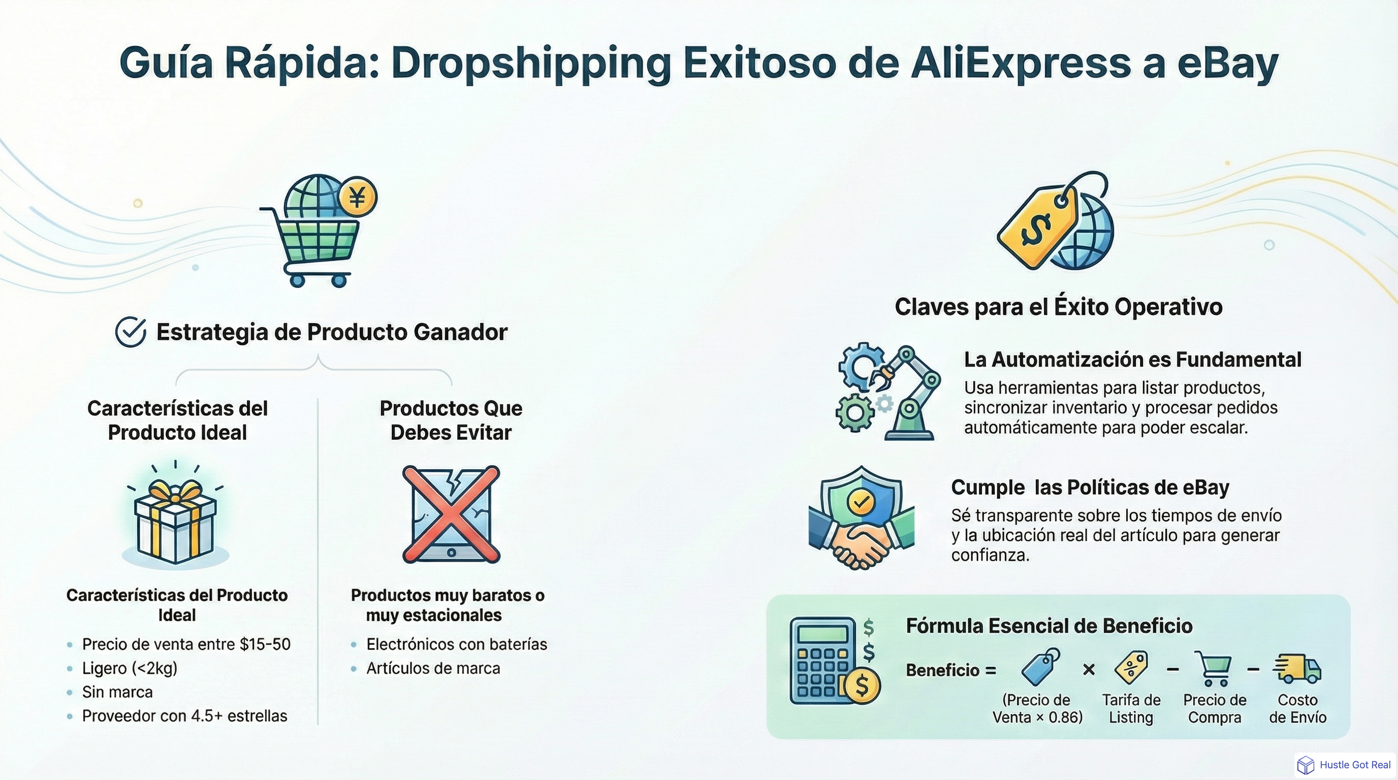 Guía de dropshipping de AliExpress a eBay: configuración completa y estrategias infographic