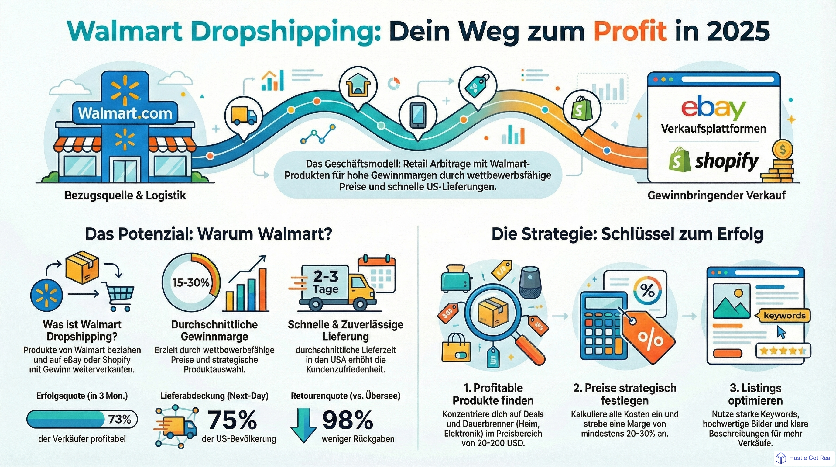 Kompletter Leitfaden fuer Walmart Dropshipping infographic