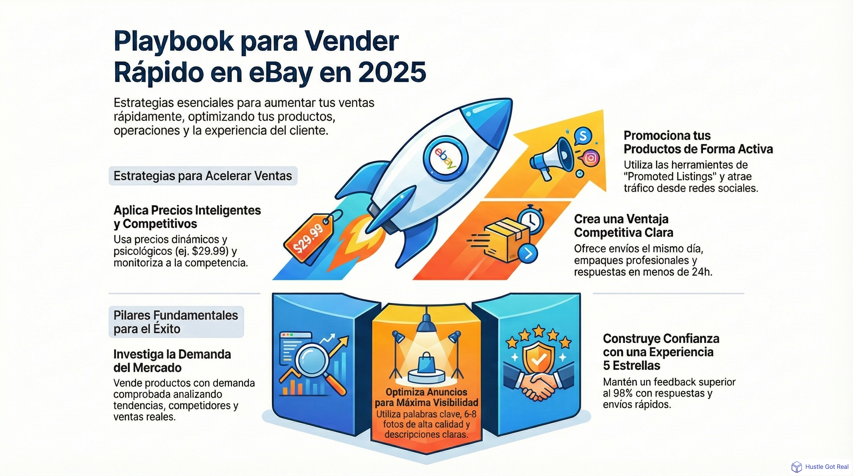Mejores estrategias para vender rápido en eBay infographic