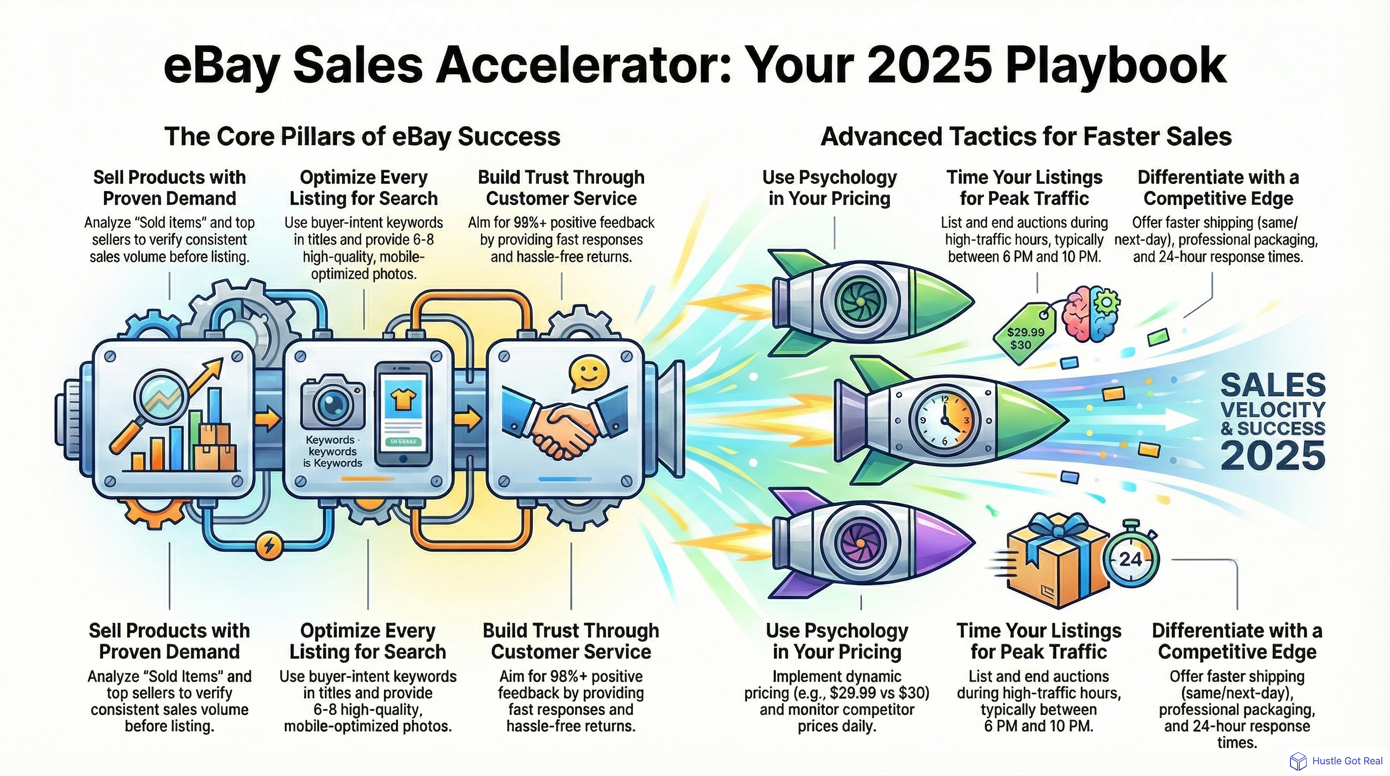 Best Strategies To Sell Fast On eBay in 2025 infographic