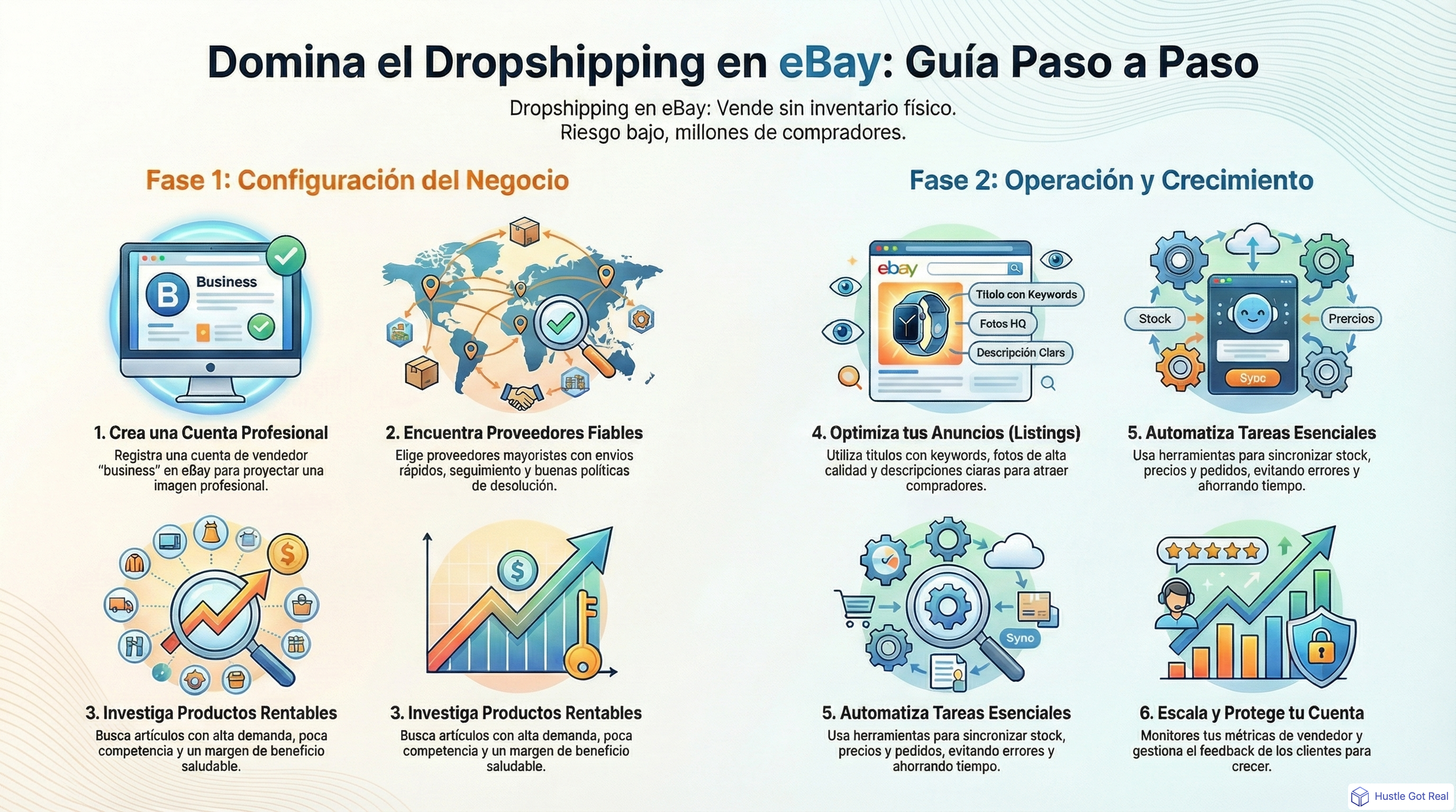 Guía completa de dropshipping en eBay infographic