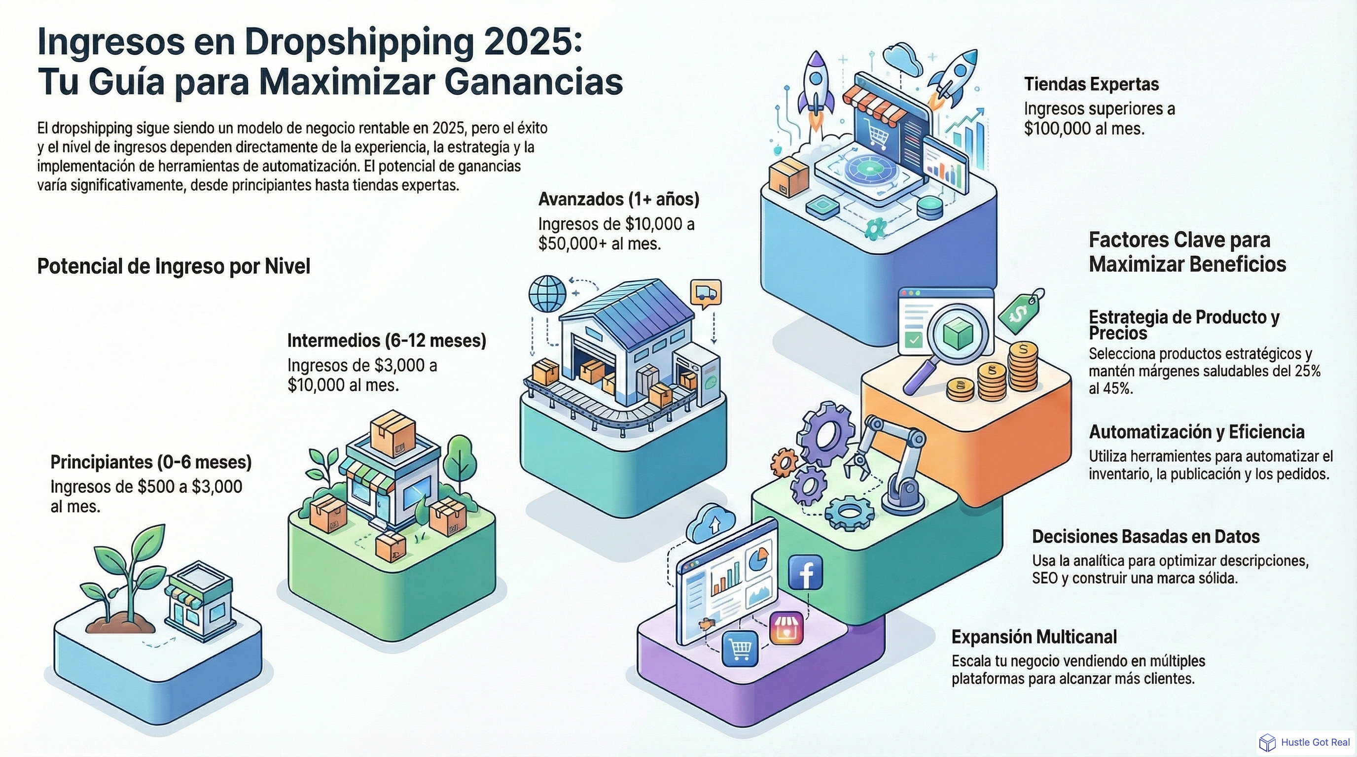 Ingresos medios en dropshipping: ganancias reales y factores de éxito infographic
