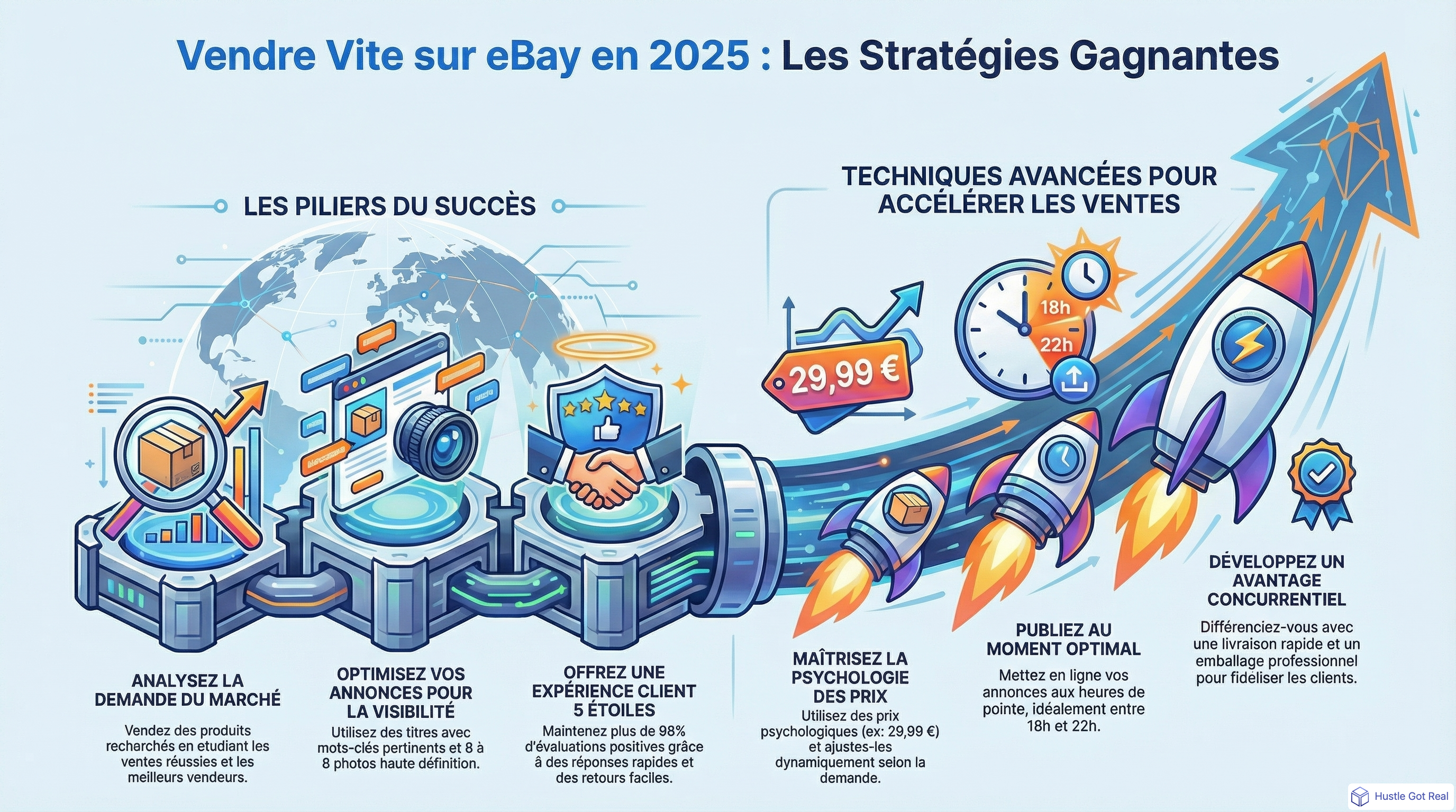 Meilleures strategies pour vendre vite sur eBay en 2025 infographic