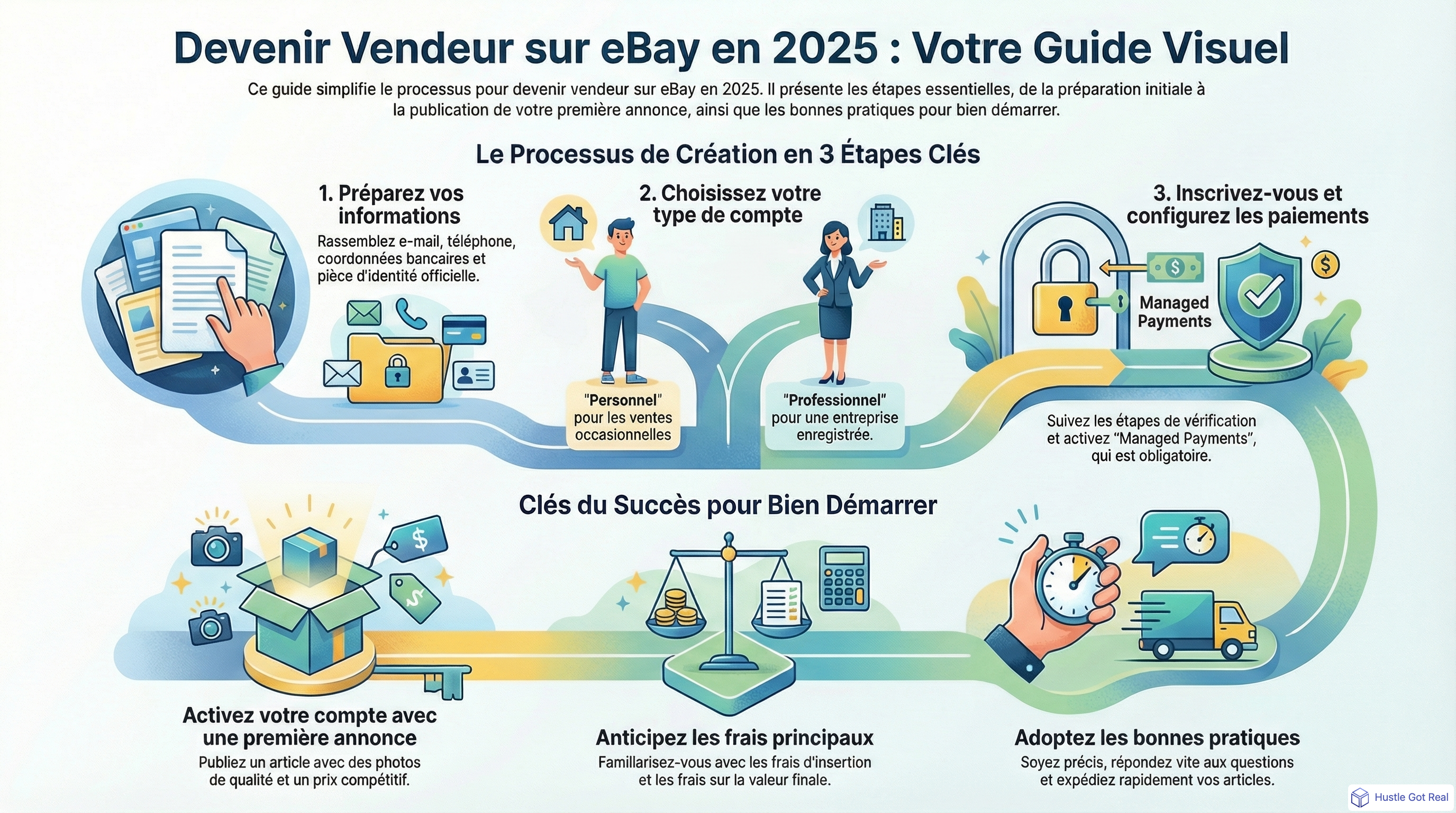 Comment creer un compte vendeur eBay en 2025: guide complet pas a pas infographic