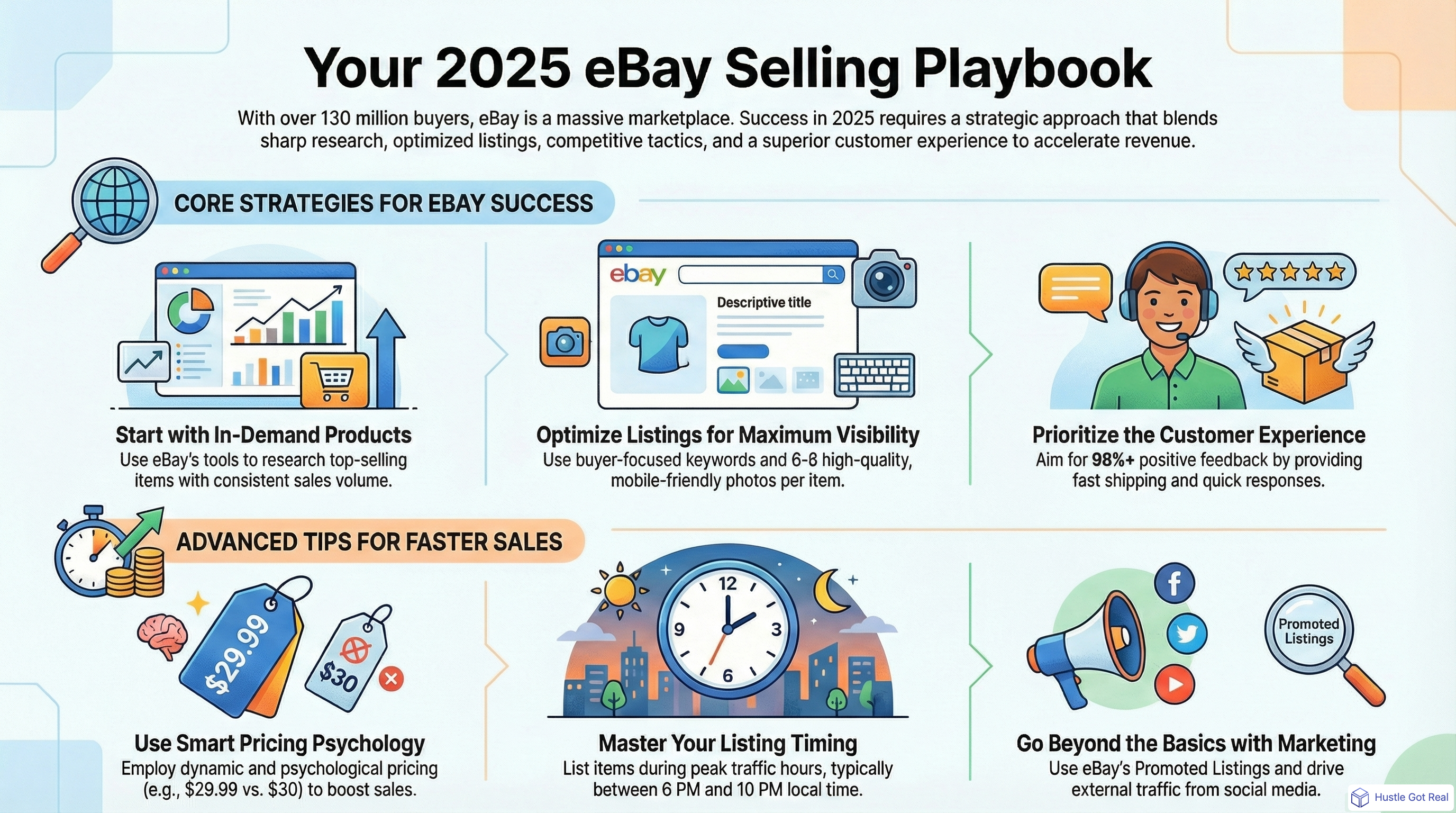 2025'te eBay'de Hızlı Satış Yapmak İçin En İyi Stratejiler infographic
