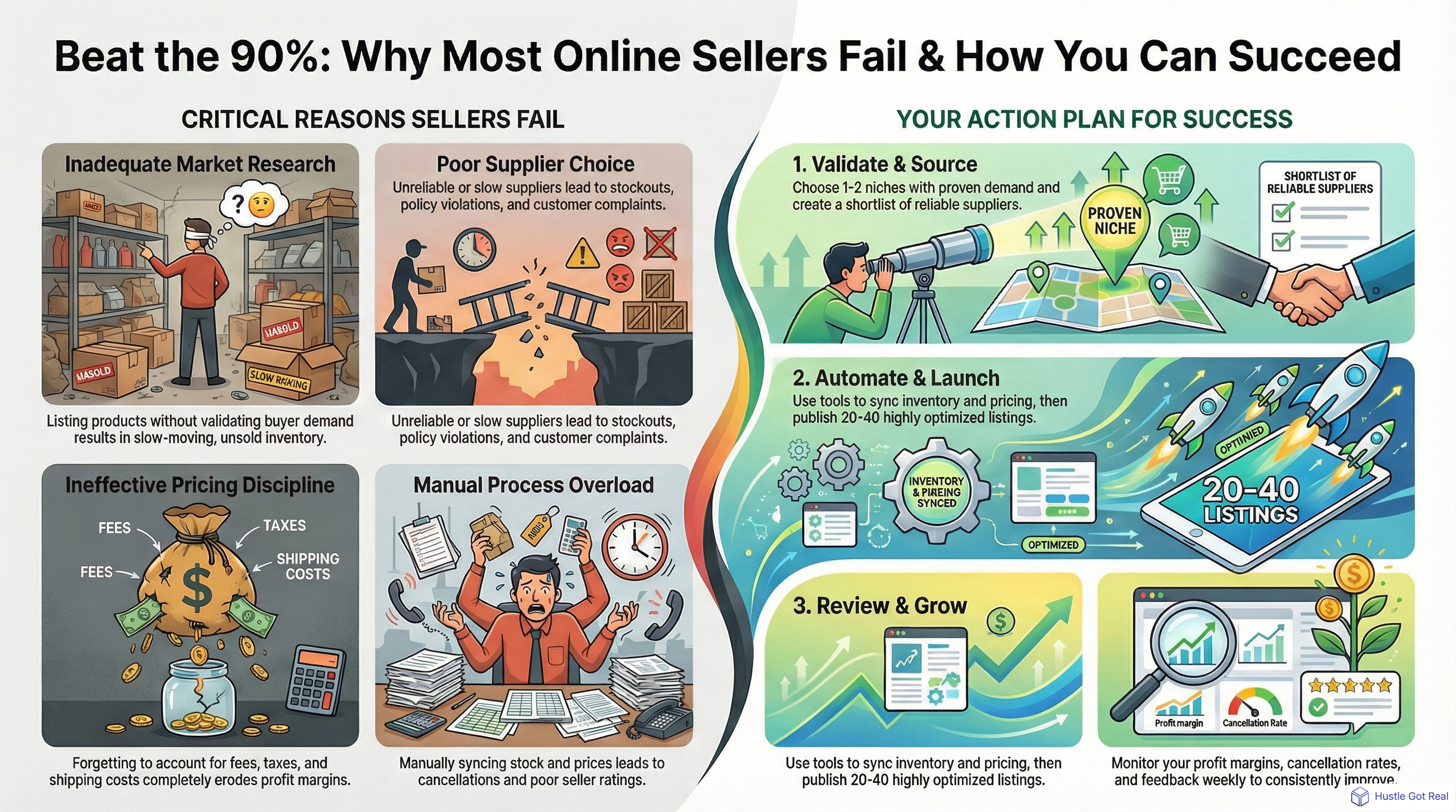 Online Satıcıların %90'ı Neden Başarısız Oluyor? (2025) infographic